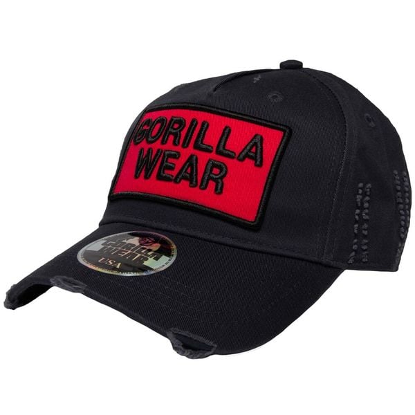 Harrison Czapka - Czarny/Czerwony. Czarne czapki damskie GORILLA WEAR, bez wzorów, z bawełny, casualowe. Za 151.50 zł.