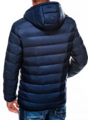 Ombre Kurtka męska jesienna C372 - granatowa XL. Kurtki męskie Ombre, na jesień, m, bez wzorów, bez kaptura. Za 99.99 zł.