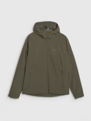 4F Kurtka przejściowa membrana 5000 męska - oliwkowa/khaki L. Brązowe kurtki męskie 4F, l, bez wzorów, bez kaptura. W wyprzedaży za 199.99 zł.