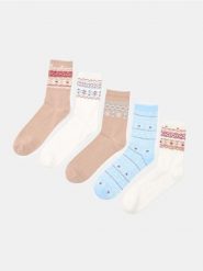 Skarpetki z bawełną ze świątecznym motywem 5 pack - wielobarwny. Skarpetki damskie Sinsay, bez wzorów, z bawełny. Za 17.99 zł.