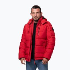 Kurtka zimowa męska Pitbull Piedmont Quilted Hooded. Czerwone kurtki męskie PITBULL, na zimę, m, bez wzorów, z materiału, bez kaptura. Za 359.99 zł.