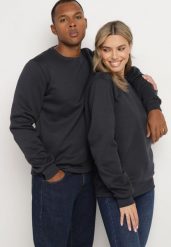 Granatowa Bluza z Polarem na Podszewce Metinna. Niebieskie bluzy męskie Born2be, l, bez wzorów, z dzianiny, klasyczne, bez ramiączek, bez kaptura. Za 34.99 zł.