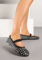 Czarne Ażurowe Balerinki z Cyrkoniami Nileldi. Czarne balerinki damskie Born2be, na lato, z aplikacjami, z materiału, eleganckie, bez obcasa, bez zapięcia. Za 84.99 zł.