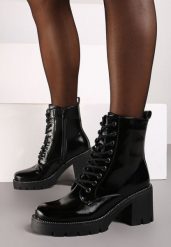 Czarne Klasyczne Botki na Słupku z Cyrkoniowym Zdobieniem Belavira. Czarne botki damskie Born2be, z aplikacjami, z jeansu, biznesowe, bez obcasa, na obcasie, bez zapięcia. Za 149.99 zł.