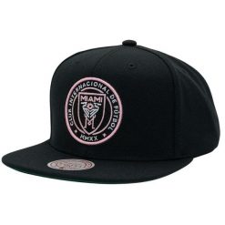 Mitchell & Ness czapka z daszkiem Snapback NBA Inter Miami czarny. Czarne czapki damskie Mitchell & Ness, bez wzorów. Za 129.00 zł.