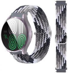 Pleciony pasek do zegarka / smartwatch 20mm, BLACK AND WHITE / CZARNO-BIAŁY. Białe zegarki smartwatch Hurtel, bez wzorów. Za 20.47 zł.