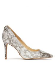 Guess Szpilki FLPDB4 ELE08 Szary. Szare szpilki damskie Guess, z aplikacjami, ze skóry, bez obcasa, na szpilce, bez zapięcia. Za 329.99 zł.