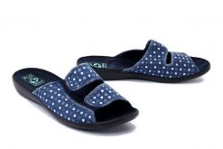 ADANEX 27368 DIK13JN granatowy, klapki damskie. Niebieskie klapki damskie Adanex, bez wzorów, bez obcasa, bez zapięcia. Za 77.99 zł.
