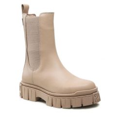 Sztyblety GINO ROSSI. Brązowe botki damskie Gino Rossi, bez wzorów, bez obcasa, na płaskiej podeszwie, bez zapięcia. Za 449.99 zł.