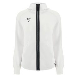 Damska bluza z kapturem full zip Macron Orosei. Białe bluzy damskie Macron, bez wzorów, bez ramiączek, z kapturem. Za 450.00 zł.