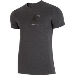 T-shirt męski TSM003 - ciemny szary melanż. Szare t-shirty męskie 4F, m, bez wzorów, bez kołnierzyka, bez ramiączek. W wyprzedaży za 34.99 zł.