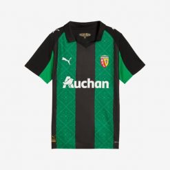 Koszulka piłkarska Puma RC Lens 24/25 wyjazdowa. Zielone bluzki damskie Puma, s, bez wzorów, ze lnu, sportowe, bez kołnierzyka, bez ramiączek. Za 389.99 zł.
