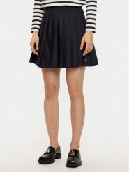 Tommy Hilfiger Spódnica plisowana WW0WW43626 Granatowy Regular Fit. Niebieskie spódnice damskie Tommy Hilfiger, bez wzorów, z bawełny, plisowane. Za 629.99 zł.