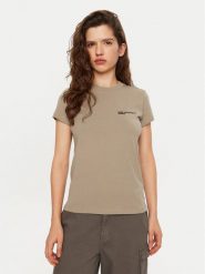 Karl Lagerfeld Jeans T-Shirt A1W17004 Beżowy Slim Fit. Brązowe t-shirty damskie Karl Lagerfeld Jeans, m, bez wzorów, z bawełny, bez kołnierzyka, bez ramiączek. Za 189.99 zł.