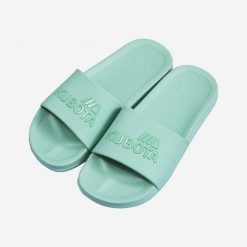 Klapki basenowe Kubota Basic Plain Green. Zielone klapki damskie Kubota, bez wzorów, z materiału, sportowe, bez obcasa, bez zapięcia. Za 69.99 zł.