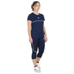 Koszulka tenisowa damska z krótkim rękawem Tecnifibre Perf Tee. Niebieskie bluzki damskie TECNIFIBRE, s, bez wzorów, sportowe, bez kołnierzyka, bez ramiączek. Za 179.00 zł.