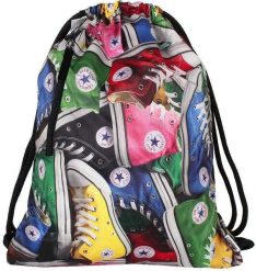Torba gimnastyczna Converse Cinch Bag Allover Chuck Mix. Czerwone torby sportowe męskie Converse, bez wzorów, z dzianiny, z nadrukiem. Za 120.99 zł.