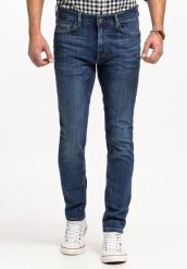 MUSTANG FRISCO SKINNY MĘSKIE SPODNIE JEANSOWE JEANSY DŻINSY DENIM BLUE 1015049 5000 883. Niebieskie jeansy męskie Mustang, z denimu. Za 229.99 zł.