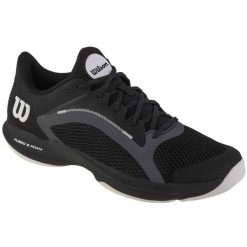 Buty sportowe Wilson Hurakn 2.0 czarne do tenisa. Czarne buty sportowe męskie Wilson, bez wzorów, z syntetyku, bez zapięcia, tenisowe. W wyprzedaży za 347.20 zł.