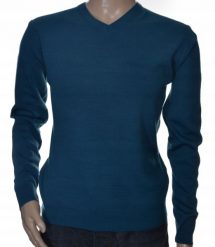 Sweter męski wełniany w szpic serek z wełny niegryzący L indygo ciemny 505 1703. Swetry męskie Selantino, l, bez wzorów, z wełny, bez kołnierzyka, bez ramiączek. Za 151.28 zł.