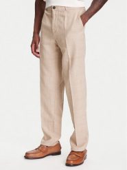 United Colors Of Benetton Spodnie materiałowe 43B3UF03X Beżowy Regular Fit. Brązowe spodnie materiałowe męskie United Colors Of Benetton, bez wzorów, ze lnu. Za 199.99 zł.