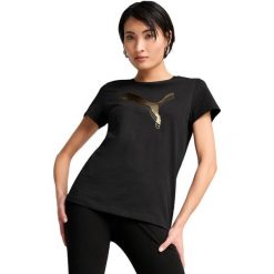 Koszulka Puma Ess Metallic Tee, Kobiety. Czarne koszulki sportowe damskie Puma, xl, bez wzorów, z bawełny, bez ramiączek. Za 190.00 zł.