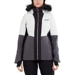 Kurtka narciarska damska Salina Padded Jacket. Białe kurtki sportowe damskie FUNDANGO, na zimę, xs, bez wzorów, z puchu, bez ramiączek, bez kaptura, narciarskie. Za 629.90 zł.