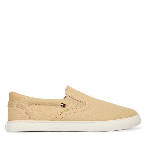 Tenisówki Tommy Hilfiger. Brązowe trampki i tenisówki damskie Tommy Hilfiger, bez wzorów, bez zapięcia. Za 182.99 zł.