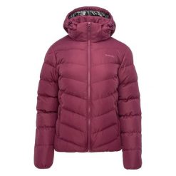 Kurtka Ocieplana Damska Zimowa Varmi. Fioletowe kurtki sportowe damskie Hi-tec, na zimę, bez wzorów, z puchu, bez ramiączek, bez kaptura, trekkingowe. Za 331.99 zł.