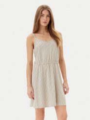 Vero Moda Sukienka letnia Mymilo 10303689 Beżowy Regular Fit. Brązowe sukienki damskie Vero Moda, na lato, m, bez wzorów, ze lnu, bez kołnierzyka, bez ramiączek. Za 99.99 zł.