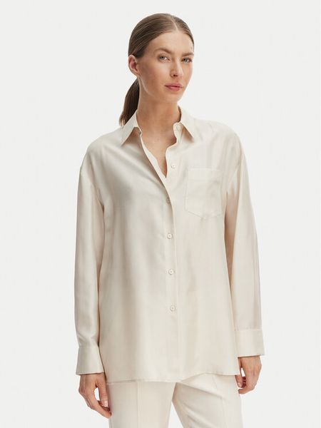Weekend Max Mara Koszula Ebbri 2615191012 Écru Regular Fit. Białe koszule damskie Weekend Max Mara, bez wzorów, z jedwabiu, bez kołnierzyka, bez ramiączek. Za 789.99 zł.