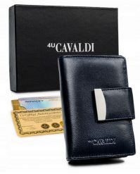 Portfel skórzany 4U Cavaldi RD-04-GCL granatowy. Niebieskie portfele damskie 4U Cavaldi, ze skóry. Za 69.99 zł.