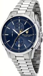 Zegarek Maserati Zegarek Męski Maserati Sorpasso R8873624004 Chronograph Steel Blue Dial. Niebieskie zegarki męskie maserati, bez wzorów. Za 556.99 zł.