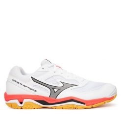 Buty halowe Mizuno. Białe buty sportowe męskie Mizuno, bez wzorów, bez zapięcia, mizuno wave. Za 399.99 zł.