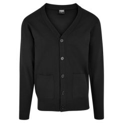 Kardigan Urban Classics Fine. Czarne swetry męskie Urban Classics, m, bez wzorów, z dzianiny, eleganckie, bez kołnierzyka, bez ramiączek. Za 213.80 zł.