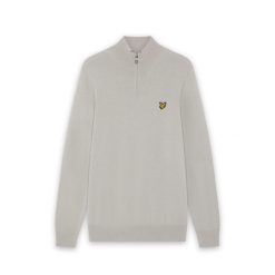 Sweter z bawełny merino z suwakiem na ćwierć Lyle & Scott. Brązowe swetry męskie LYLE AND SCOTT, m, bez wzorów, z bawełny, biznesowe, bez kołnierzyka, bez ramiączek. Za 395.00 zł.