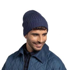 Czapka Unisex Dla Dorosłych Norval Merino Wool Beanie. Niebieskie czapki damskie Buff, bez wzorów, z materiału. Za 271.99 zł.