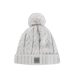 Czapka Boss Equestrian Bobble. Szare czapki damskie BOSS EQUESTRIAN, bez wzorów, z dzianiny. Za 282.50 zł.