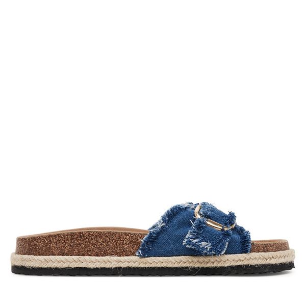 Klapki JENNY. Niebieskie klapki damskie Jenny, bez wzorów, bez obcasa, bez zapięcia. Za 79.99 zł.