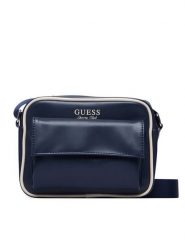 Guess Torebka V6YZ04 W3009 Granatowy. Niebieskie listonoszki damskie Guess, z aplikacjami, ze skóry, bez dodatków. Za 294.99 zł.