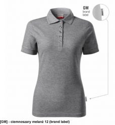 RIMECK - ADLER - Koszulka polo damska, 200 g/m ciemnoszary melanż 12 (brand label) M. Szare bluzki damskie RIMECK, m, bez wzorów, bez kołnierzyka, bez ramiączek. Za 34.30 zł.
