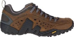 Buty trekkingowe męskie Merrell Intercept brązowe r. 41 (J598633). Brązowe trekkingi męskie Merrell, bez zapięcia. Za 572.92 zł.