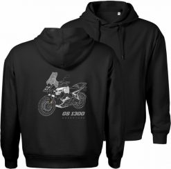 Bluza z kapturem motocyklowa z motocyklem na motor BMW GS 1300 Adventure męska czarna L. Czarne bluzy męskie Topslang, l, bez wzorów, bez ramiączek, z kapturem. Za 287.30 zł.