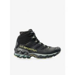 Buty turystyczne męskie La Sportiva Ultra Raptor II Mid Leather GTX. Czarne buty zimowe męskie La Sportiva, bez wzorów, z materiału, za kostkę, bez obcasa, bez zapięcia. Za 1,094.72 zł.