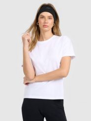4F T-shirt regular gładki damski - biały M. Białe t-shirty damskie 4F, m, bez wzorów, z materiału, klasyczne, bez kołnierzyka, bez ramiączek. Za 49.99 zł.