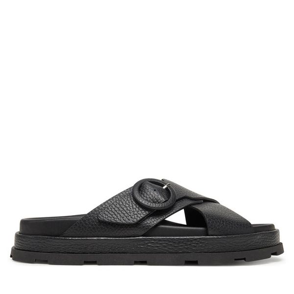 Klapki Pollini. Czarne klapki damskie Pollini, bez wzorów, bez obcasa, bez zapięcia. Za 839.99 zł.