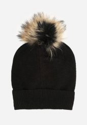 Czarna Czapka z Kaszmirem i Bawełną Windy Time. Czarne czapki damskie Born2be, na zimę, bez wzorów, z bawełny. Za 49.99 zł.