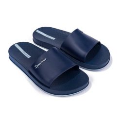 Klapki Ipanema Slide Unisex. Niebieskie klapki męskie Ipanema, bez wzorów, bez zapięcia. Za 89.25 zł.