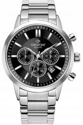 Zegarek Giewont Zegarek Męski Giewont Chronograph Sapphire Srebrno Czarny GW8510-B1. Czarne zegarki męskie Giewont, bez wzorów. Za 216.95 zł.