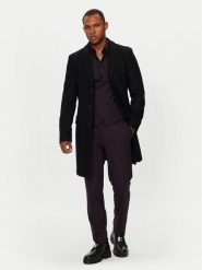 Hugo Płaszcz wełniany Migor 2441 50528793 Czarny Slim Fit. Czarne płaszcze męskie Hugo, na zimę, m, bez wzorów, z wełny, bez kołnierzyka, bez kaptura. Za 1,699.00 zł.